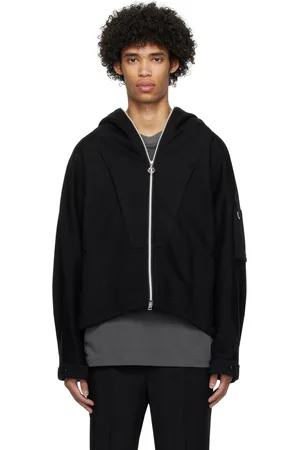 Solid Black Hooded Jacket