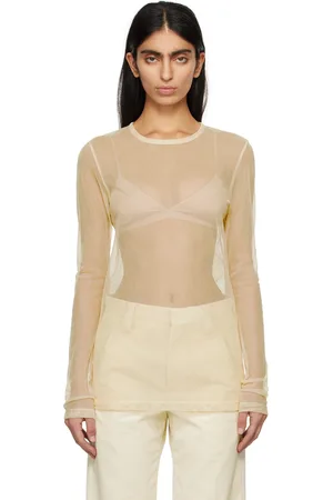 RIER Off-White Sheer Long Sleeve T-Shirt