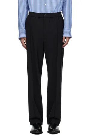 Solid Black Pinched Seam Trousers