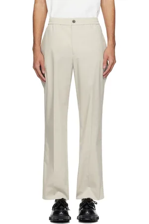 Solid Gray Concealed Drawstring Trousers