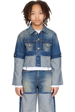 Maison Margiela Kids Blue Paneled Denim Jacket