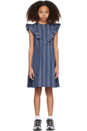 The Animals Observatory Kids Blue Giraffe Dress