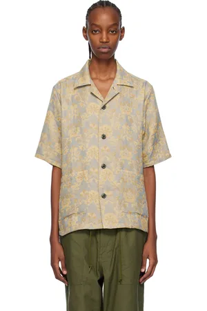 Pins & Needles Gray & Beige Cabana Shirt