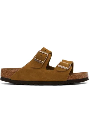 Birkenstock Tan Narrow Arizona Soft Footbed Sandals