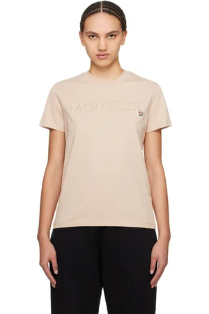 Moncler Beige Embroidered T-Shirt