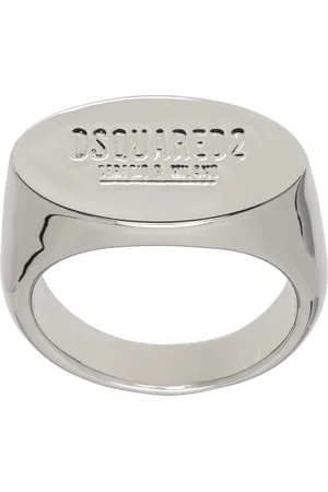 Dsquared2 Silver D2 Tag Chain Ring