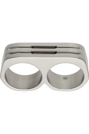 Rick Owens Silver Double Grill Ring