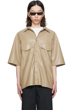 Nanushka Taupe Mance Vegan Leather Shirt