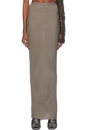 Rick Owens Gray Long Coda Maxi Skirt