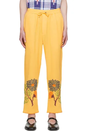 HARAGO Cross-Stitched Trousers