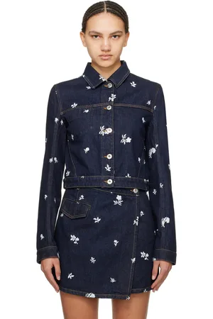 Lanvin Navy Embroidered Denim Jacket