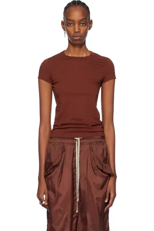 Rick Owens Brown Cropped Level T-Shirt