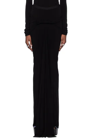 Rick Owens Black Twist Maxi Skirt