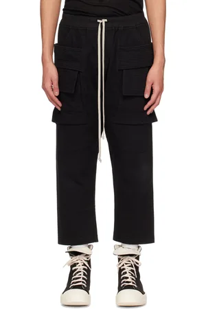 Rick Owens Black Creatch Cropped Cargo Pants