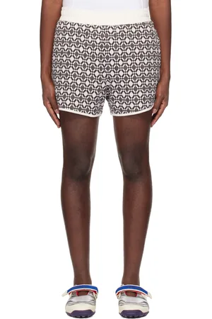 WALES BONNER White & Brown Selassie Shorts