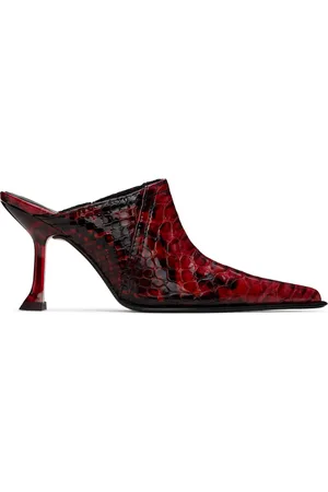 Miista Red Ashlyn Snake Mules