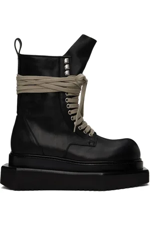 Rick Owens Black Laceup Turbo Cyclops Boots