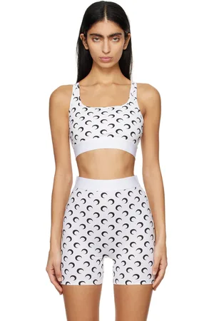 Marine Serre SSENSE Exclusive White All Over Moon Sports Bra
