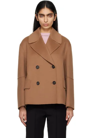 Max Mara Tan Double-Breasted Jacket