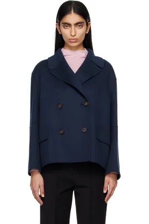 Max Mara Navy Double-Breasted Jacket