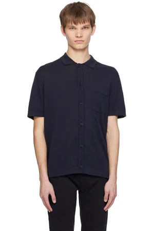 HUGO BOSS Navy Spread Collar Shirt