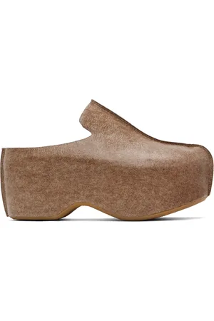J.W.Anderson Beige Laminated Felt Platform Clogs