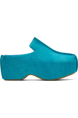 J.W.Anderson Blue Leather Platform Clogs