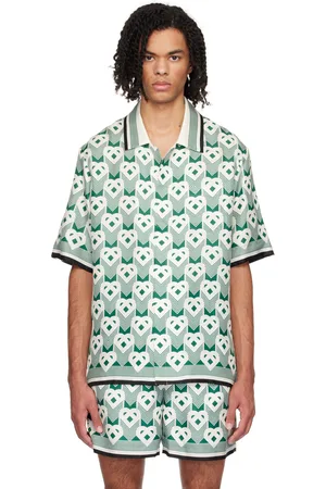Casablanca White & Green Printed Shirt