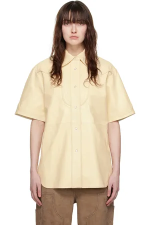Stand Studio Off-White Saloon Leather Shirt