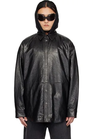 Acne Studios Black Embossed Leather Jacket