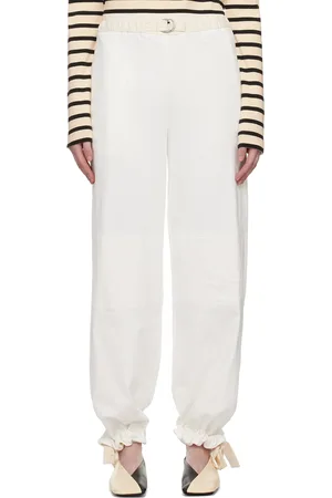 Jil Sander White Belted Trousers