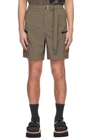 SACAI Taupe Belted Shorts