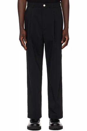 Solid Black Drawstring Trousers