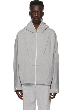 Solid Gray Paneled Jacket