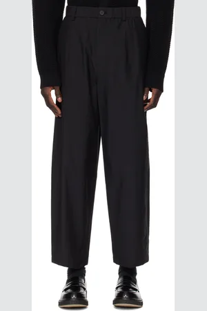 Solid Black Elasticized Trousers
