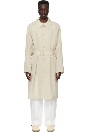 Solid Beige Belted Coat