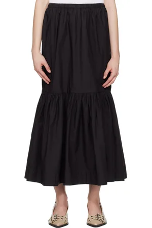 Ganni Black Flounce Maxi Skirt