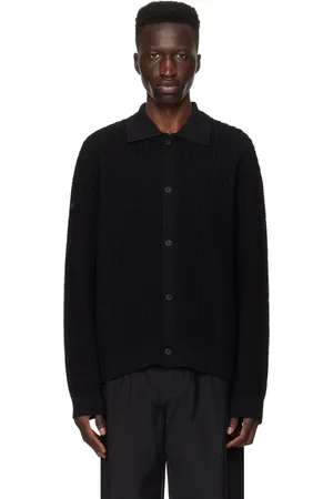 Solid Black Button Cardigan