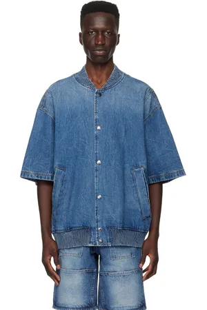 Solid Blue Faded Denim Jacket