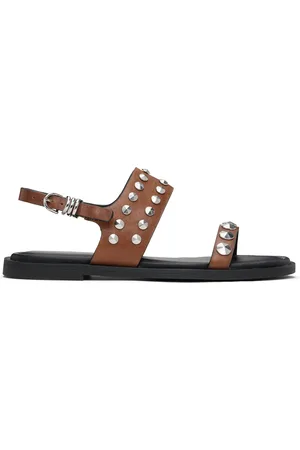 RAG&BONE Brown & Black Geo Stud Sandals