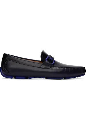 Salvatore Ferragamo Navy Driver Loafers
