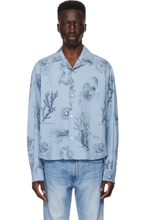 WOOYOUNGMI Blue Graphic Shirt
