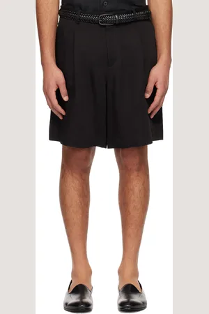 LARDINI Black Pleated Shorts