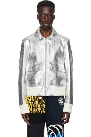 Marine Serre Silver Boxy Leather Jacket