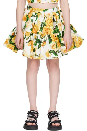Dolce & Gabbana Kids Yellow Floral Skirt