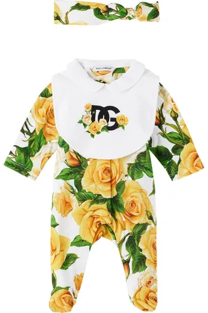 Dolce & Gabbana Baby Yellow Floral Three-Piece Set