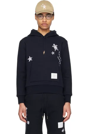 Thom Browne Navy Nautical Embroidery Hoodie