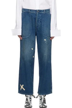 Maison Margiela Blue Paint Splatter Jeans