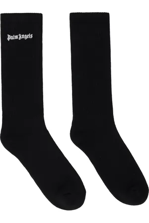 Palm Angels Black Embroidery Logo Socks