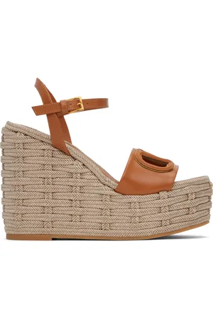 VALENTINO GARAVANI Tan VLogo Cutout Heeled Sandals